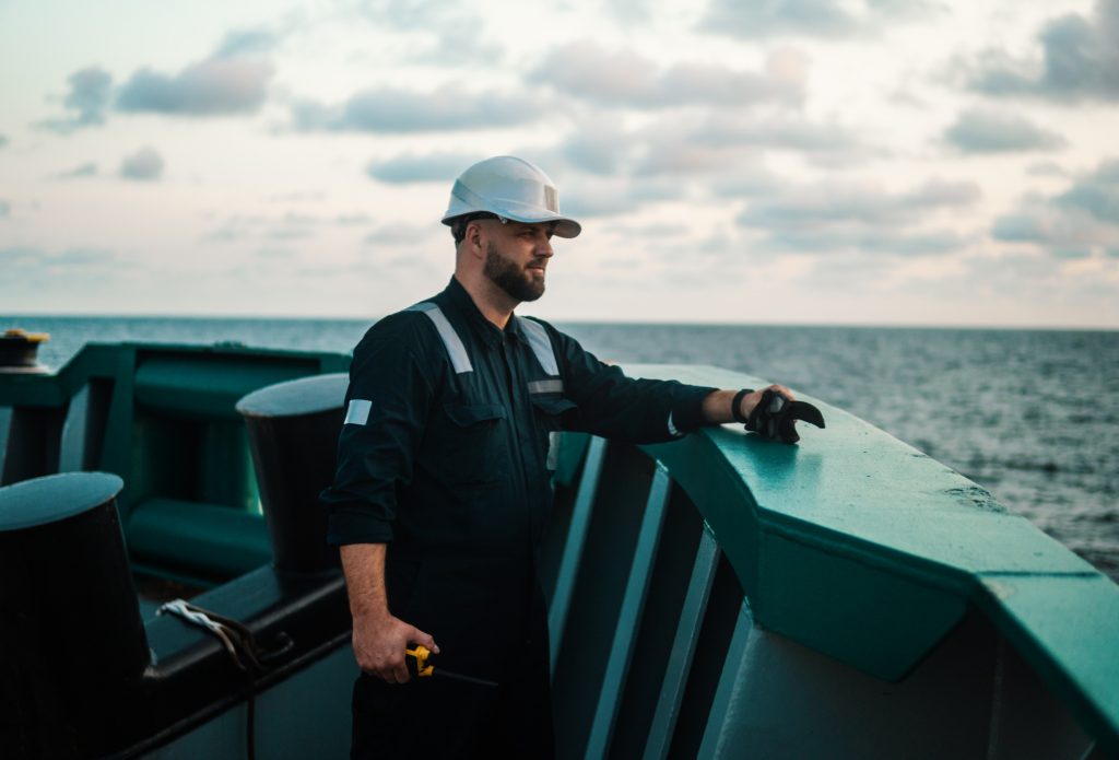 Marine Deck Officer or Chief mate on deck of offshore vessel or ship